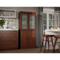 Palace Imports Solid Wood Pantry Cabinet with Frosted Glass and Solid Doors, Featuring 2 Drawers and Adjustable Shelves