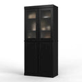 Palace Imports Solid Wood Pantry Cabinet with Frosted Glass and Solid Doors, Featuring 2 Drawers and Adjustable Shelves