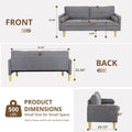 Elegant 65-Inch Orange Polyester 2-Seater Loveseat with Side Pockets and Round Cushions