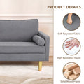 Elegant 65-Inch Orange Polyester 2-Seater Loveseat with Side Pockets and Round Cushions