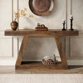 55-Inch Farmhouse Wooden Console Sofa Table with Storage - Dimensions: 11.81" D x 55.12" W x 31.5" H