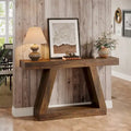 55-Inch Farmhouse Wooden Console Sofa Table with Storage - Dimensions: 11.81" D x 55.12" W x 31.5" H