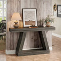 55-Inch Farmhouse Wooden Console Sofa Table with Storage - Dimensions: 11.81" D x 55.12" W x 31.5" H