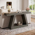 55-Inch Farmhouse Wooden Console Sofa Table with Storage - Dimensions: 11.81" D x 55.12" W x 31.5" H
