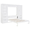 Contemporary Queen Murphy Bed with Integrated Closet and Storage Drawers