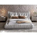 Light Grey King Size Luxury Upholstered Platform Bed with Removable Cushions and Sturdy Wooden Frame