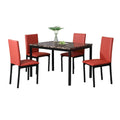 Contemporary 5-Piece Dining Set Featuring Rectangular Table and 4 High-Back Chairs