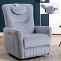 Beige Power Recliner Chair with 270° Swivel, Rocking Function, Lumbar & Neck Support Pillow, USB and Type-C Charging Ports