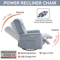 Beige Power Recliner Chair with 270° Swivel, Rocking Function, Lumbar & Neck Support Pillow, USB and Type-C Charging Ports