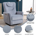 Beige Power Recliner Chair with 270° Swivel, Rocking Function, Lumbar & Neck Support Pillow, USB and Type-C Charging Ports