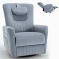 Beige Power Recliner Chair with 270° Swivel, Rocking Function, Lumbar & Neck Support Pillow, USB and Type-C Charging Ports