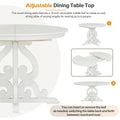 Vintage White 5-Piece Wooden Dining Set with Extendable Table and 4 Chairs