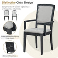 7-Piece Extendable Wooden Dining Table Set in Black and Gray with 6 Chairs
