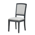 7-Piece Extendable Wooden Dining Table Set in Black and Gray with 6 Chairs