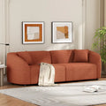 87.5 Boucle Curved 3-Seater Sofa with Sculptural Ergonomics