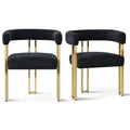 Set of 2 Chenille Upholstered Armchairs