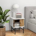 Gymax Set of 2 Compact Modern Nightstands with Sliding Drawer
