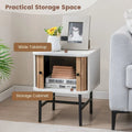 Gymax Set of 2 Compact Modern Nightstands with Sliding Drawer