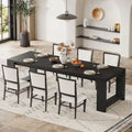 86.61-Inch Extra Long Wooden Dining Table for 6 to 8 People