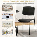Set of 4 Stackable Dining Chairs with Ergonomic Backrest and Spacious Seat by Gymax