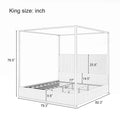 Contemporary Luxe Metal Canopy Bed Featuring a High Upholstered Headboard