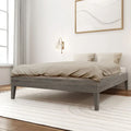 Full-Size Platform Bed with Plank and Beam Design