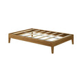 Full-Size Platform Bed with Plank and Beam Design