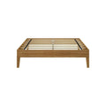 Full-Size Platform Bed with Plank and Beam Design