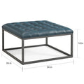 SEI Furniture Healy Tufted Ottoman in Faux Leather