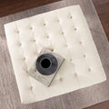 SEI Furniture Healy Tufted Ottoman in Faux Leather
