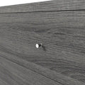 Denhour DH BASIC 47-Inch Wide Mid-Century Modern Distressed Grey 6-Drawer Dresser with Knobs
