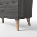 Denhour DH BASIC 47-Inch Wide Mid-Century Modern Distressed Grey 6-Drawer Dresser with Knobs