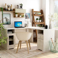 Furniture of America Barlon 59-Inch L-Shaped Computer Desk with USB Ports