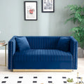 Modern Velvet Loveseat with Vertical Channel Tufting - 61.4 x 28 x 28 inches