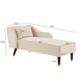 Contemporary Velvet Upholstered Chaise Lounge Chair - Dimensions: 29.5" x 55.9" x 28.7"