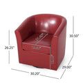 Christopher Knight Home Daymian Swivel Club Chair - Dimensions: 29" D x 30.2" W x 30.5" H