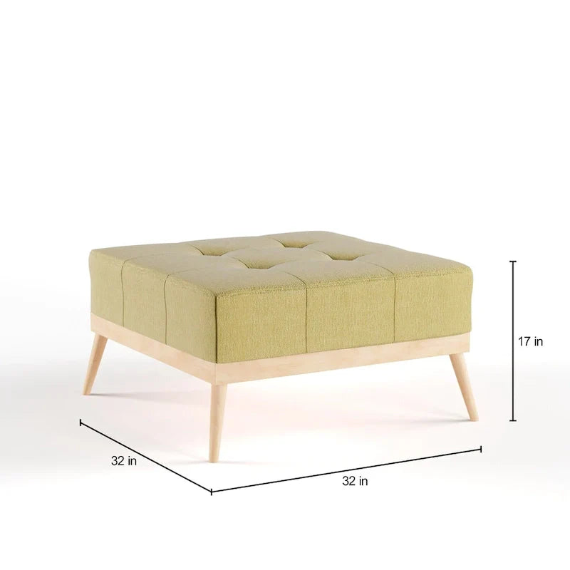 Christopher Knight Home Carson Lund Mid-Century Tufted Fabric Square Ottoman