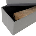 American Furniture Classics Foldable Tufted Storage Bench - Gunmetal Gray