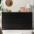 Modern 6 Drawer Dresser with Channeled Front Design