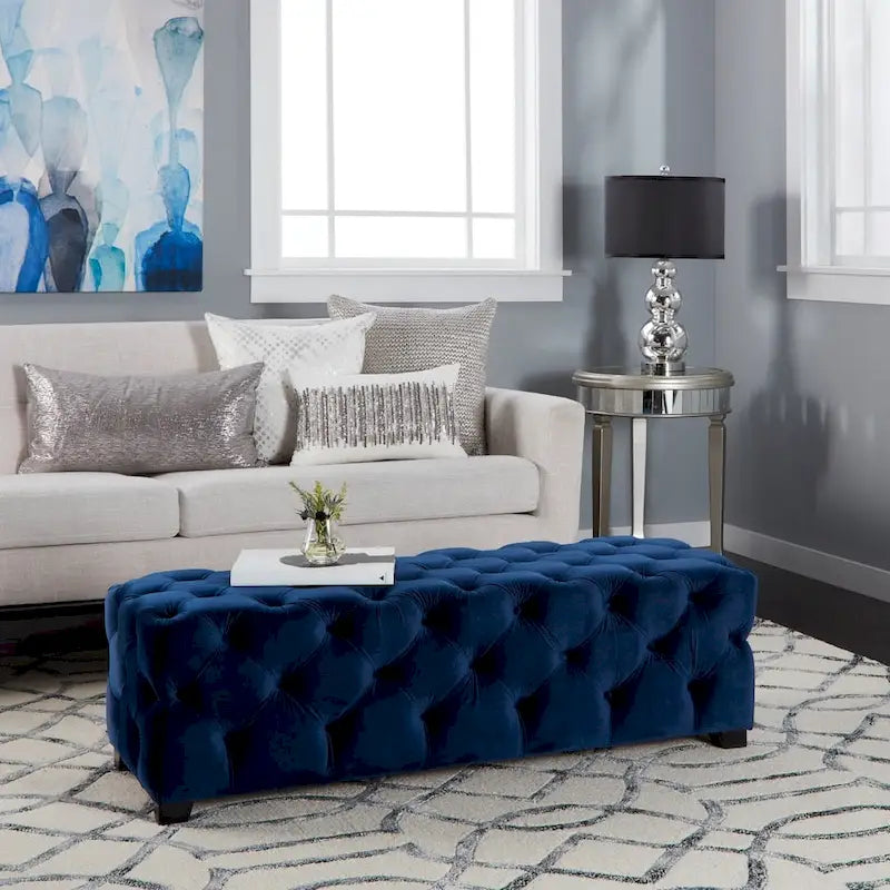 Christopher Knight Home Piper Glam Tufted Velvet Ottoman Bench