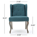 Set of 2 Niclas Wingback Studded Fabric Accent Chairs by Christopher Knight Home