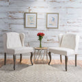 Set of 2 Niclas Wingback Studded Fabric Accent Chairs by Christopher Knight Home
