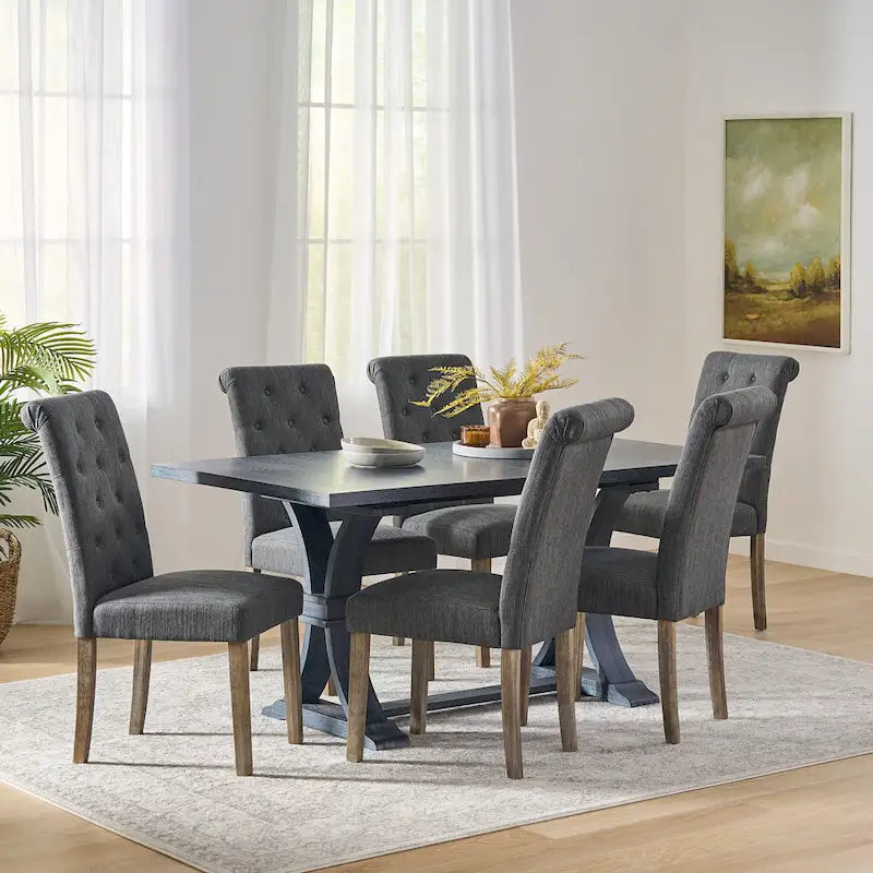 Set of 6 Aruda Upholstered Dining Chairs by Christopher Knight Home