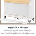 Mobile Kitchen Island on Wheels with Solid Wood Top and Locking Casters