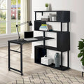 Modern Computer Desk with 5-Tier Shelves – Space-Saving Rotatable Workstation