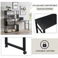 Modern Computer Desk with 5-Tier Shelves – Space-Saving Rotatable Workstation
