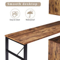L-Shaped Corner Computer Desk with Rotating Features and 5-Tier Bookshelf for Home Office