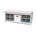 John Louis Home Grey Solid Wood Entryway Bench with Dual Shoe Storage and One Bin