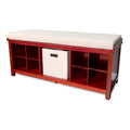 John Louis Home Mahogany Solid Wood Entryway Bench with 8 Shoe Cubbies