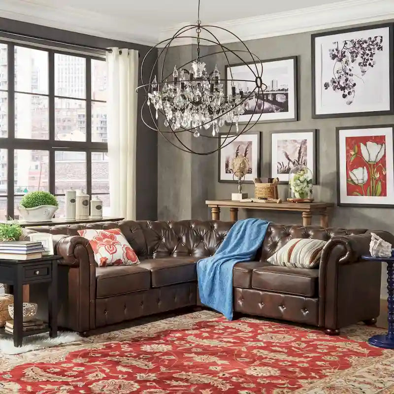 Gdansk 5-Person L-Shaped Chesterfield Sectional Sofa